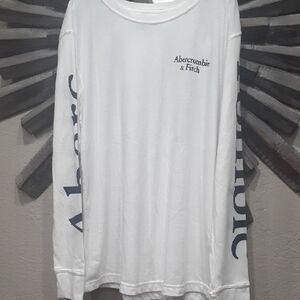 Abercrombie & Fitch White Graphic Long Sleeve